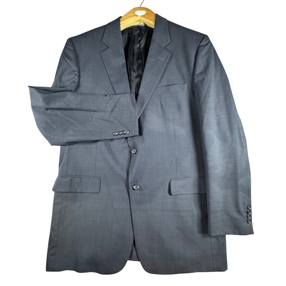 Jos. A. Bank Suit Jacket Mens 46 XL Navy Blue 100% Wool 2-Button Blazer Tall